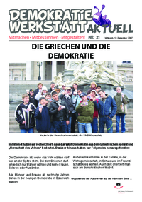 Demokratiewerkstatt aktuell Nr. 21 Demokratiewerkstatt aktuell Nr. 21