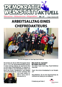 Demokratiewerkstatt aktuell Nr. 27 Demokratiewerkstatt aktuell Nr. 27