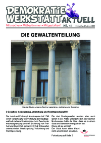 Demokratiewerkstatt aktuell Demokratiewerkstatt aktuell