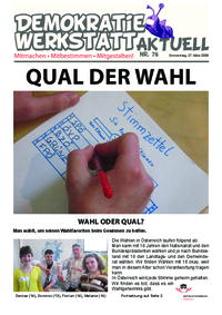 Demokratiewerkstatt aktuell Demokratiewerkstatt aktuell