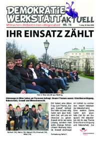 Demokratiewerkstatt Aktuell Demokratiewerkstatt Aktuell