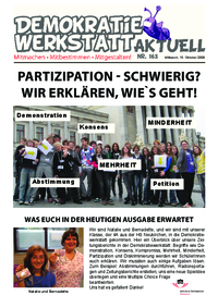 Werkstatt mit ParlamentarierInnen (Zeitung)