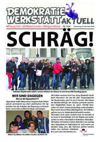 Demokratiewerkstatt aktuell (Werkstatt mit ParlamentarierInnen - Zeitung) Demokratiewerkstatt aktuell (Werkstatt mit ParlamentarierInnen - Zeitung)