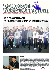 Werkstatt mit ParlamentarierInnen () Werkstatt mit ParlamentarierInnen ()