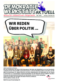 Werkstatt mit ParlamentarierInnen (Zeitung) Werkstatt mit ParlamentarierInnen (Zeitung)