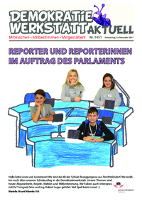 Werkstatt mit ParlamentarierInnen (Zeitung) Werkstatt mit ParlamentarierInnen (Zeitung)