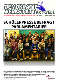 Werkstatt mit ParlamentarierInnen (Zeitung) Werkstatt mit ParlamentarierInnen (Zeitung)