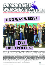 Werkstatt PolitikerInnen (Zeitung) Werkstatt PolitikerInnen (Zeitung)