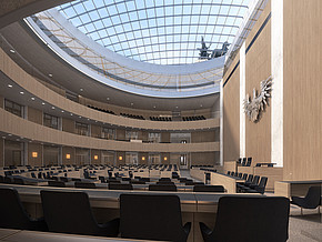 Blick auf den Nationalratssaal des Österreichischen Parlaments