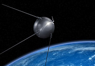 Weltraumaufnahme vom Satelliten Sputnik.