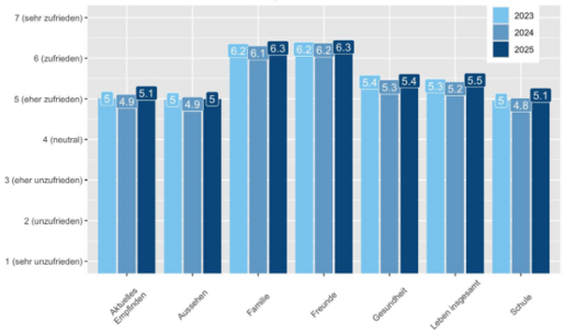 Grafik über die Zufriedenheit von Jugendlichen