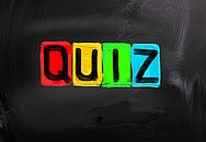 Das Wort Quiz in Blockbuchstaben