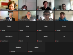 Screenshots der Videokacheln der TeilnehmerInnen in der Galerieansicht des Chats 