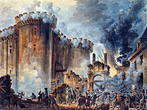Gemälde, das den Sturm der Bastille darstellt 
