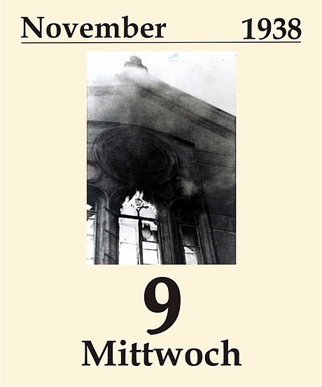 Brennende Synagoge im 2.Bezirk in Wien, 1938