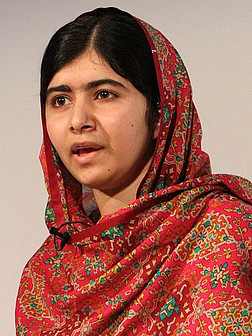 Portrait der pakistanischen Friedensnobelpreisträgerin Malala Yousafzai.