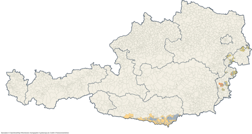 Grafik Zweisprachige Ortstafeln in Kaernten und im Burgenland