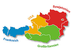 Aufteilung Österreichs in vier Besatzungszonen © Franz Stürmer