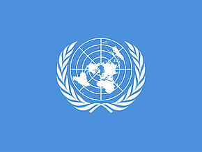Die Flagge der Vereinten Nationen.