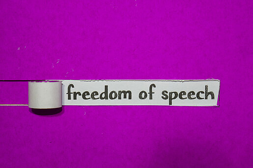 Text written: Freedom of Speech