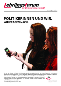 Lehrlingsforum – Politikerinnen und Politiker Lehrlingsforum – Politikerinnen und Politiker