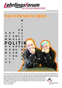 Lehrlingsforum – Politikerinnen und Politiker Lehrlingsforum – Politikerinnen und Politiker